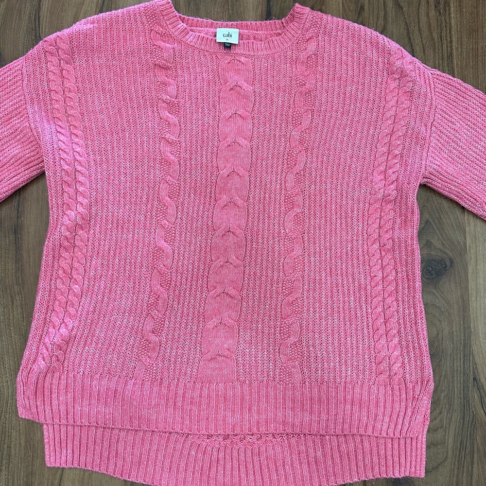 CAbi Elsa Sweater | Medium | Bubblegum Pink Cozy Knit